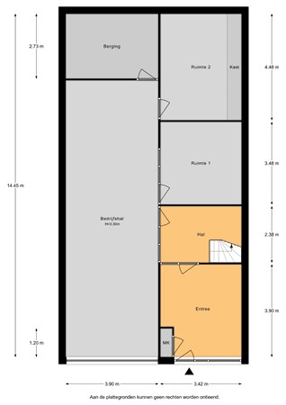 Floorplan - Golf van Biskaje 7M, 3446 CS Woerden